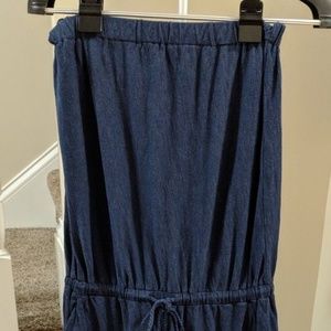 LOFT Beach Strapless Romper, NWT, Small, Blue